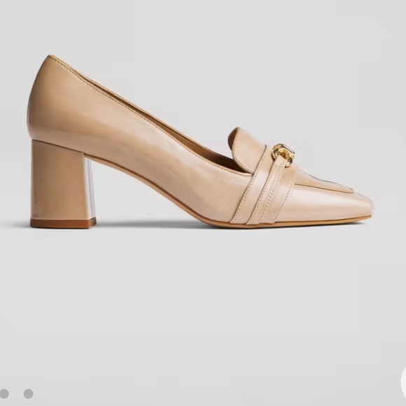 LK Bennett Sydnie Leather Block Heel Loafer Court New in Box - Picture 3 of 4